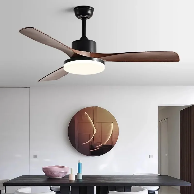 

Современный 3-лопастной потолочный вентилятор в скандинавском стиле в стиле ретро со светодиодной подсветкой, популярный трансграничный продукт для дома и ресторана
