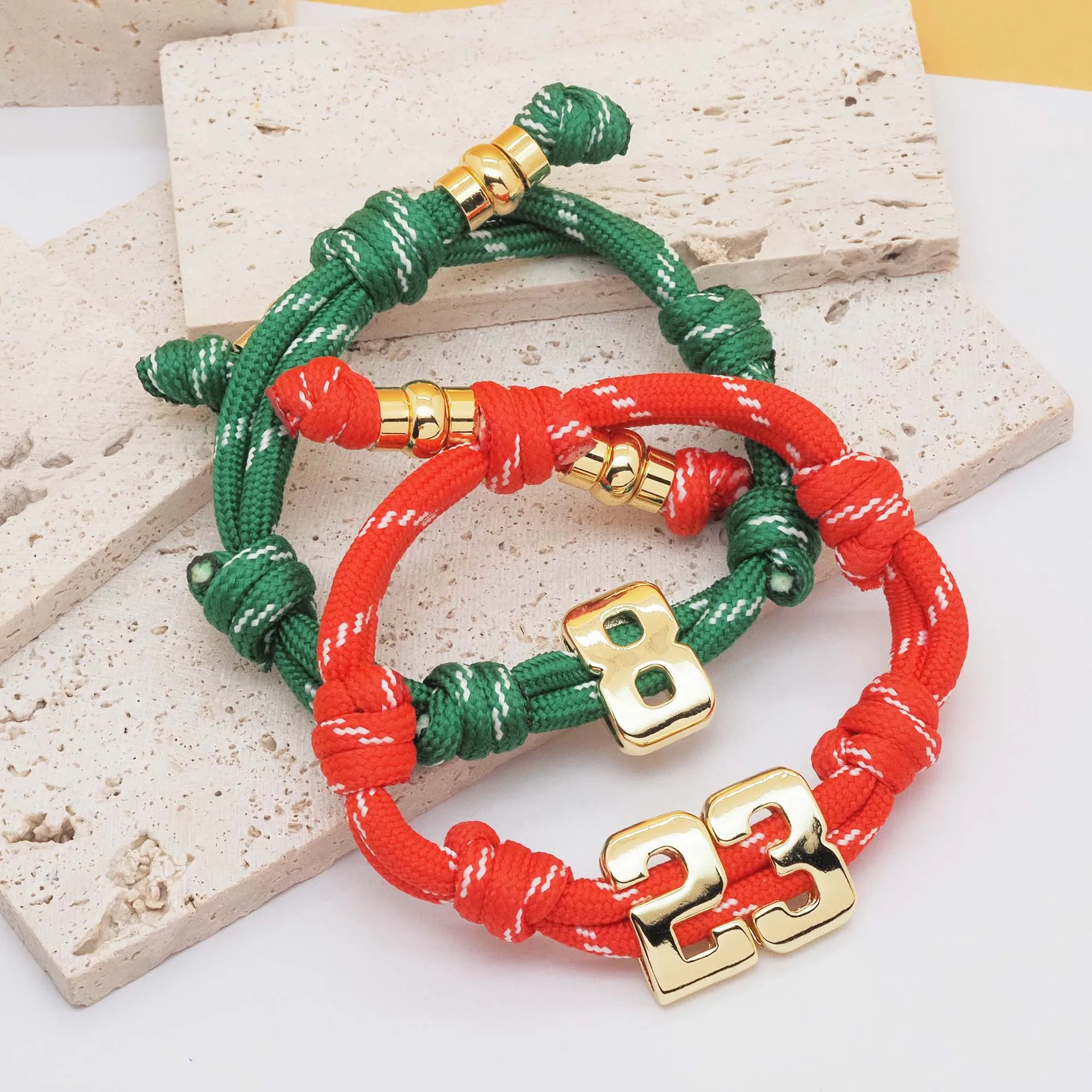 DOREMI Custom Lucky Number 0-9 Paracord Bracelet Braided Rope Sports Jersey Number Charm Colorful Woven Wristband Jewelry
