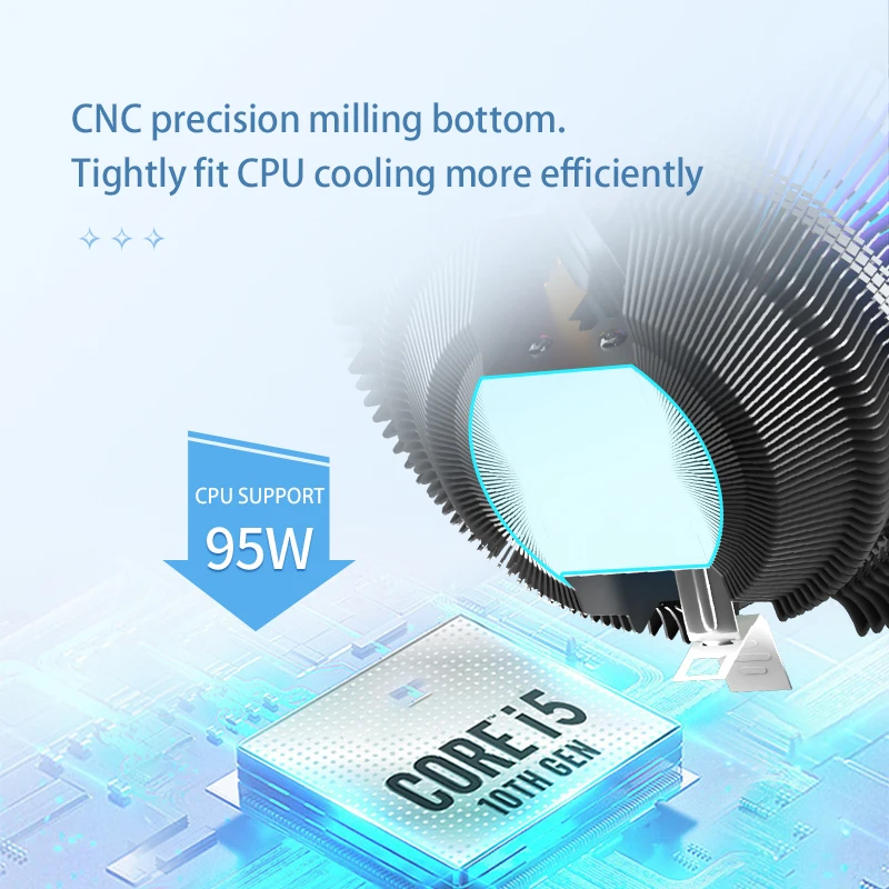 RGB وحدة المعالجة المركزية برودة زعانف الألومنيوم الأسود وحدة المعالجة المركزية مروحة التبريد 124 مللي متر Ventilador 12 فولت 4PIN PWM مروحة ل إنتل 1700 1200 1150 1155 1156 AM3 AM4