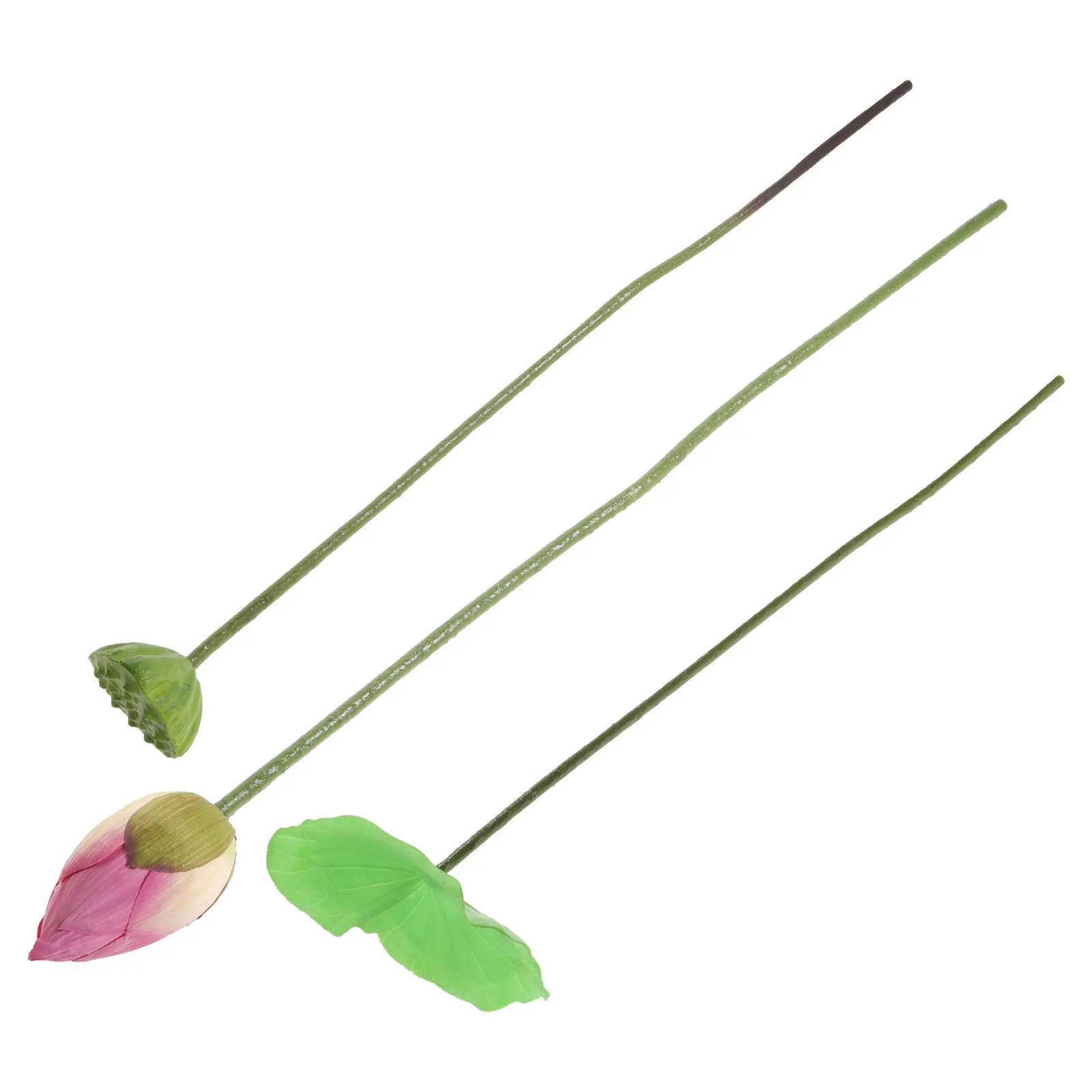 

1Set Artificial Lotus Leaf Pick Decor Simulated Plastic Stem Realistic Flower for Pond Garden Fountain Home Vase Aquarium