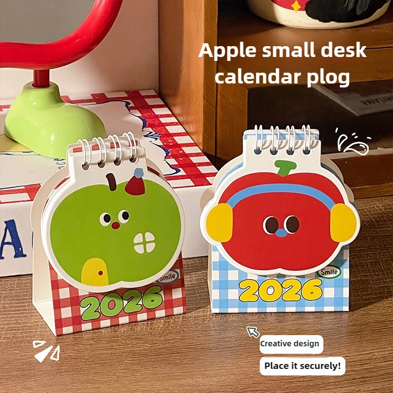 لطيف أبل ميني أجندة مكتبية /رزنامة مكتبية 2026 الإبداعية طالب مخطط سطح المكتب تحقق في زخرفة #1