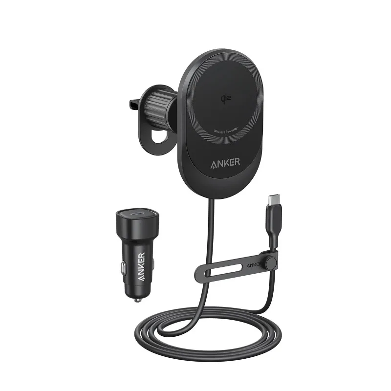 For Anker Car Charger Mount MagSafe Qi2 15W Certified Wireless with TEC Cooling Strong Magnets Air Vent Mount for iPhone 17-12