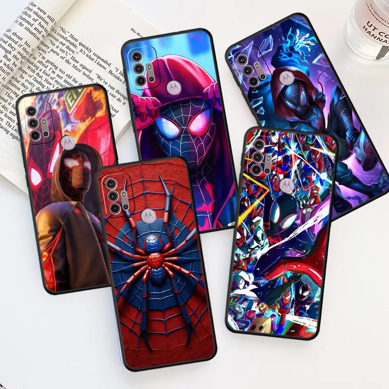 Case for Motorola G60 G22 Edge 30 G53 G30 40 G52 G31 G71 G72 G51 G60s G32 One Fusion G50 Phone Cover Cartoon Marvel Spiderman