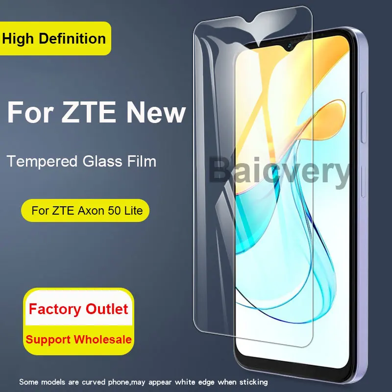 9D Anti-Burst Tempered Glass Film For ZTE Axon 50 Axon50 Lite 50Lite 8050 Screen Protector Protective Film 6.60\