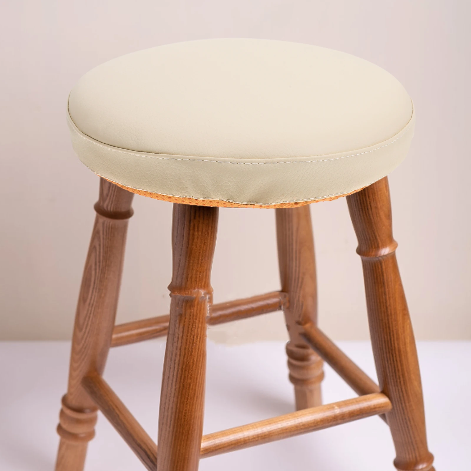 

AntiSlip Dining Chair Cushion High Floor Milk Tea Office Kitchen Round Seat PU Foam Memory Waffle Pad Stool