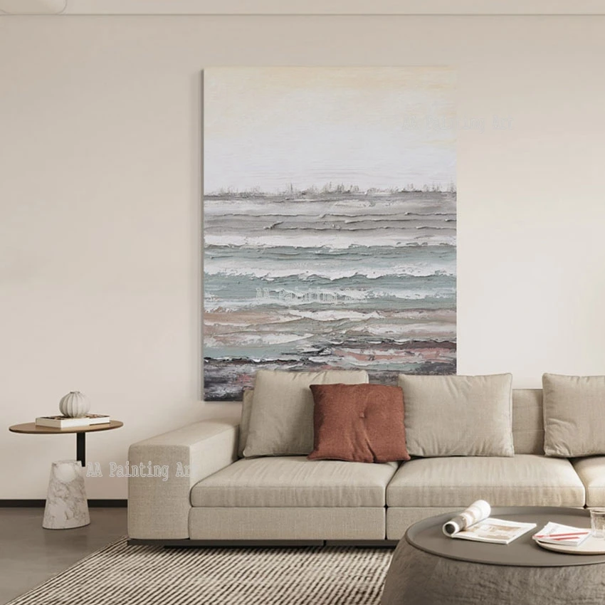 لوحة فنية حديثة بدون إطار، لوحة زيتية ذات نسيج سكين، عمل فني لصور جدارية تجريدية، تخفيضات كبيرة، لوحات مخصصة #1