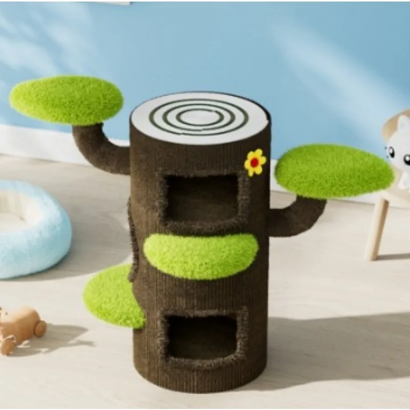 

Vertical Cat Climbing Frame Multiple Layers Cats Nest Sisal Cats Scratch Pillar Forest Tree Hole Cat Scratching Post of Pet Toys