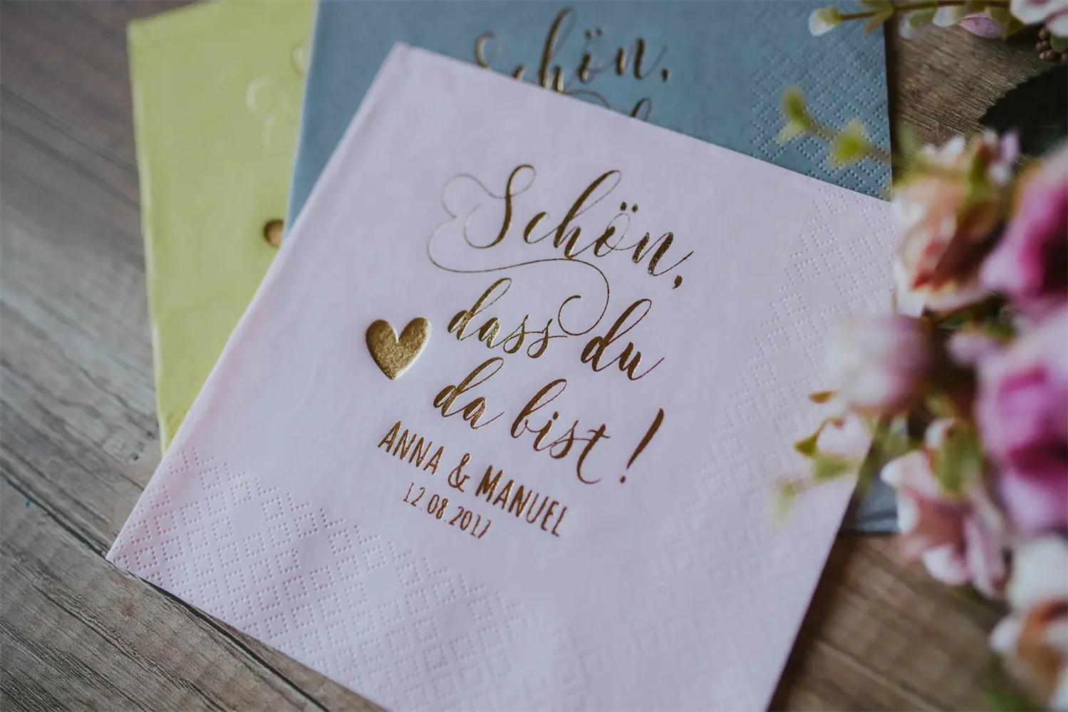 Lunch Personalisierte Servietten, Hochzeit, Personalized Napkins, Custom Napkins, Schön, dass du da bist, Custom Luncheon Napkin