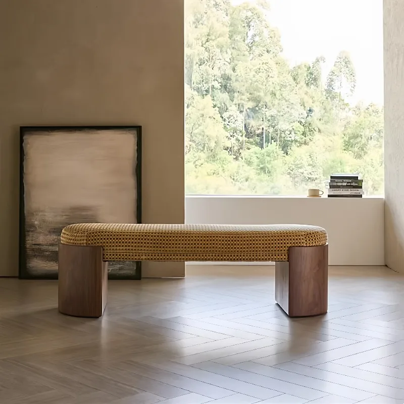 Old Man Qian's Benches Nostalgic Retro Living Room Long Solid Benches Wood Beds Bedroom Advanced Home Furniture Panchine ZYCD