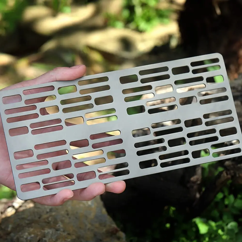 

Титановая легкая портативная тарелка для барбекю для кемпинга, подходящая для кемпинга, походов, выживания, рюкзака, пикника,