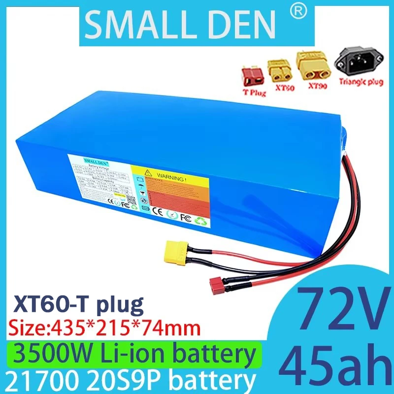 72V 45Ah 21700 20S9P 72V Lithium ion 84V 3000W 3500W High Power High Quality Built in 50A BMS Suitable for Battery 5A Charger