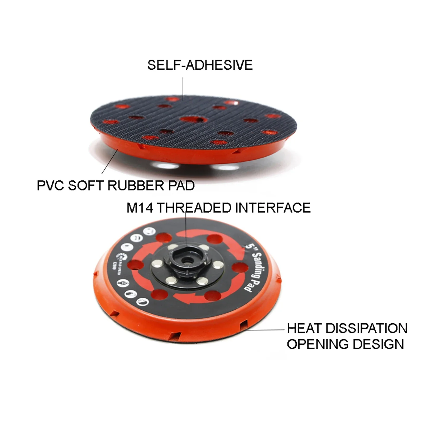 5/6 Inch Polishing Backing Plate 125/150mm 6 Hole DA Polisher Sanding Pad Disc Self Adhesive Hook Loop Backup Plate for Car Auto