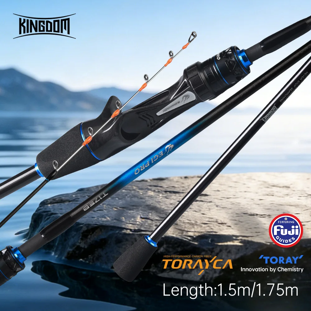 

Удилище для джиггинга Kingdom Titanium Solid Tip Octopus Squid, 1.5м/1.75м, с кольцами Fuji, высокоуглеродистое, для морской рыбалки с лодки