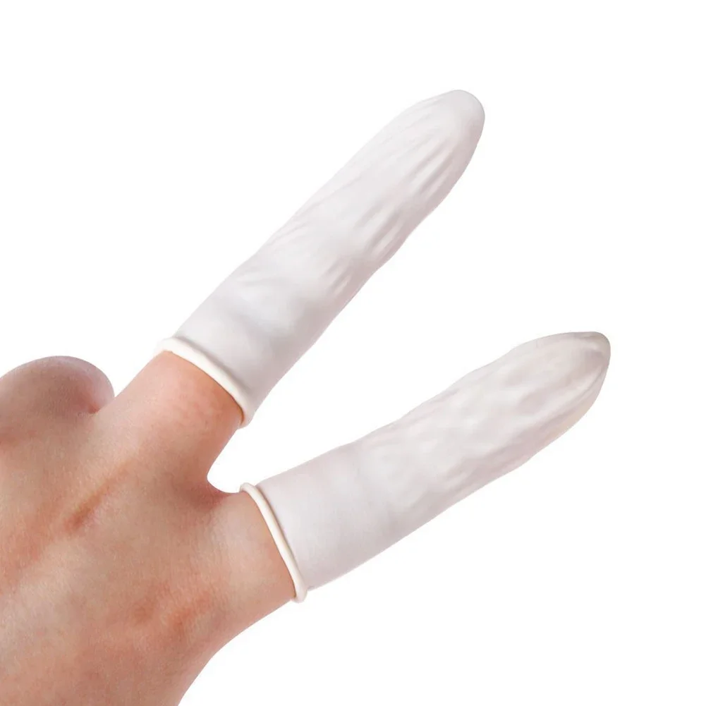 100 pezzi antiscivolo culle per dita copertura per le dita guanti di gomma guanti per le dita guanti protettivi per la punta delle dita in lattice antistatico
