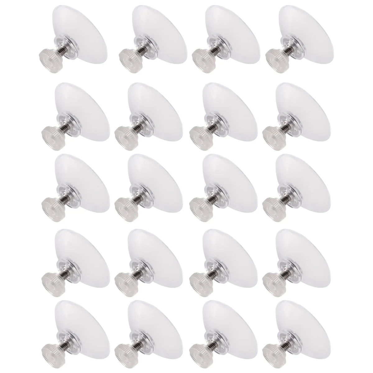 20 Pcs Suction Cup Plastic Suction Pads 40mm Clear PVC Sucker Pads Strong Adhesive Suction Holder with Screw Nut