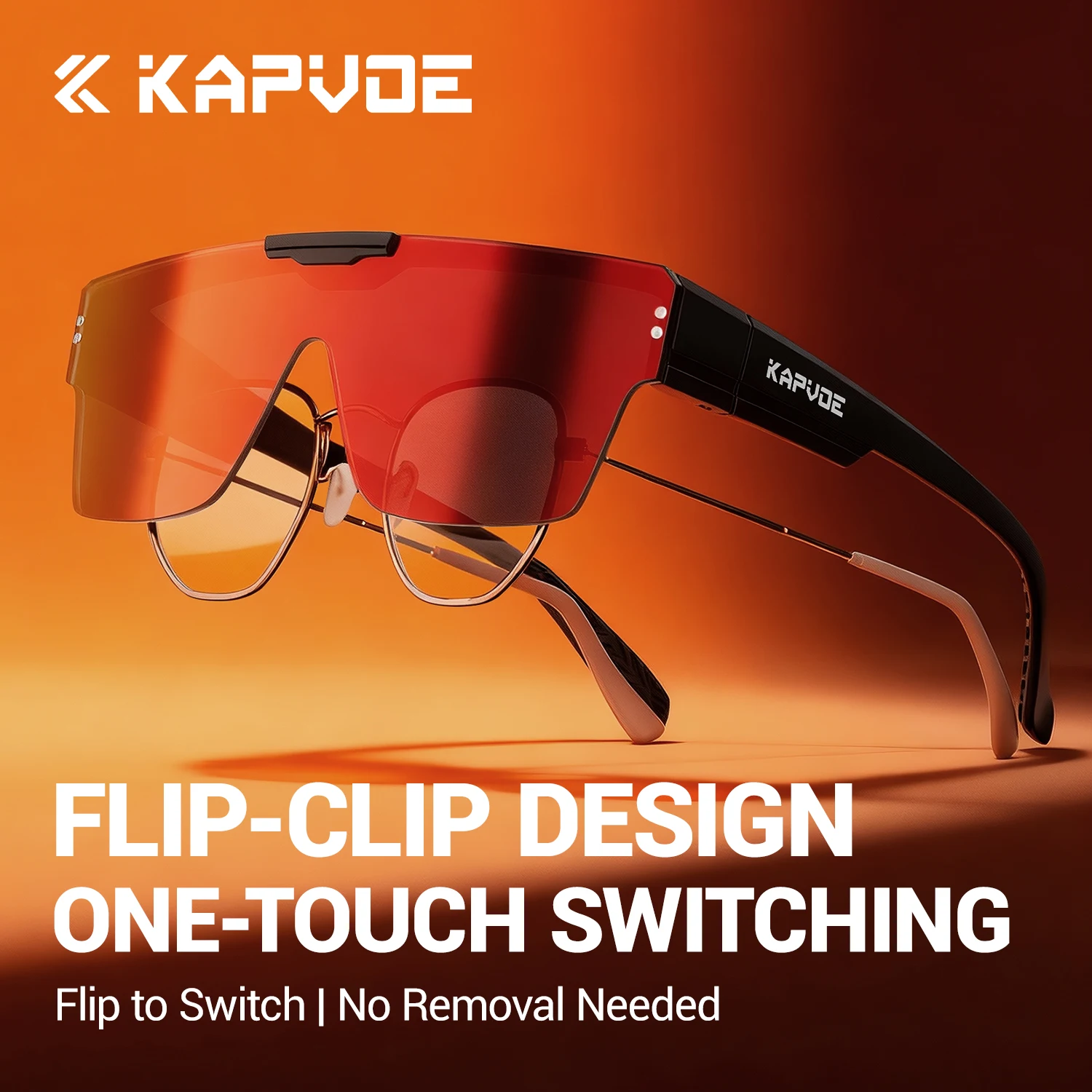 KAPVOE Flip-Up Überbrille für Autofahren Damen Wandern Sonnenbrille für Herren Photochromatisch Geeignet für Radfahren UV400 Übergroß