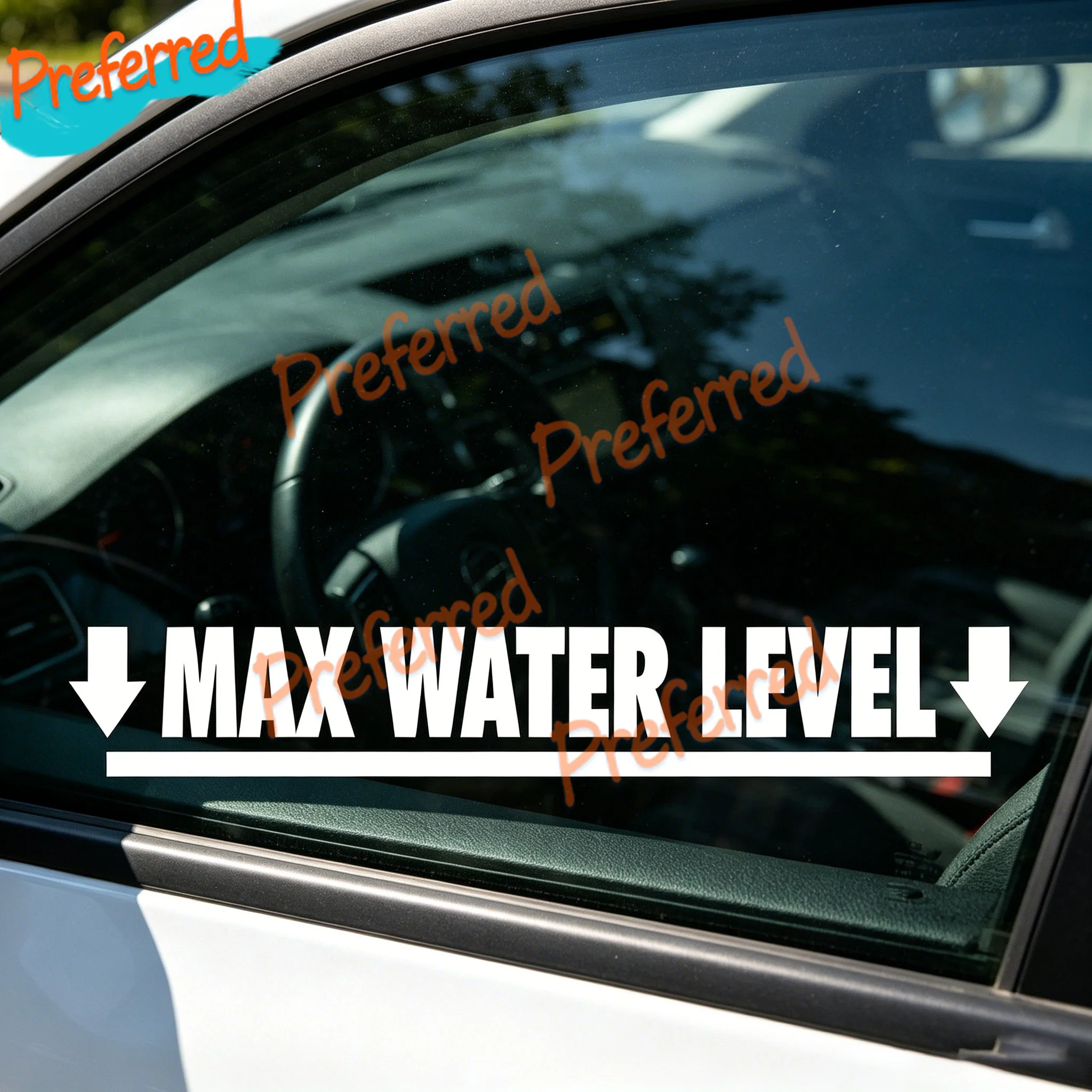 

2x JDM Maximum Water Level Bumper Sticker Decal Suitable for Cars Trucks 4x4 - Customizable in Any Sticker Size - No Background
