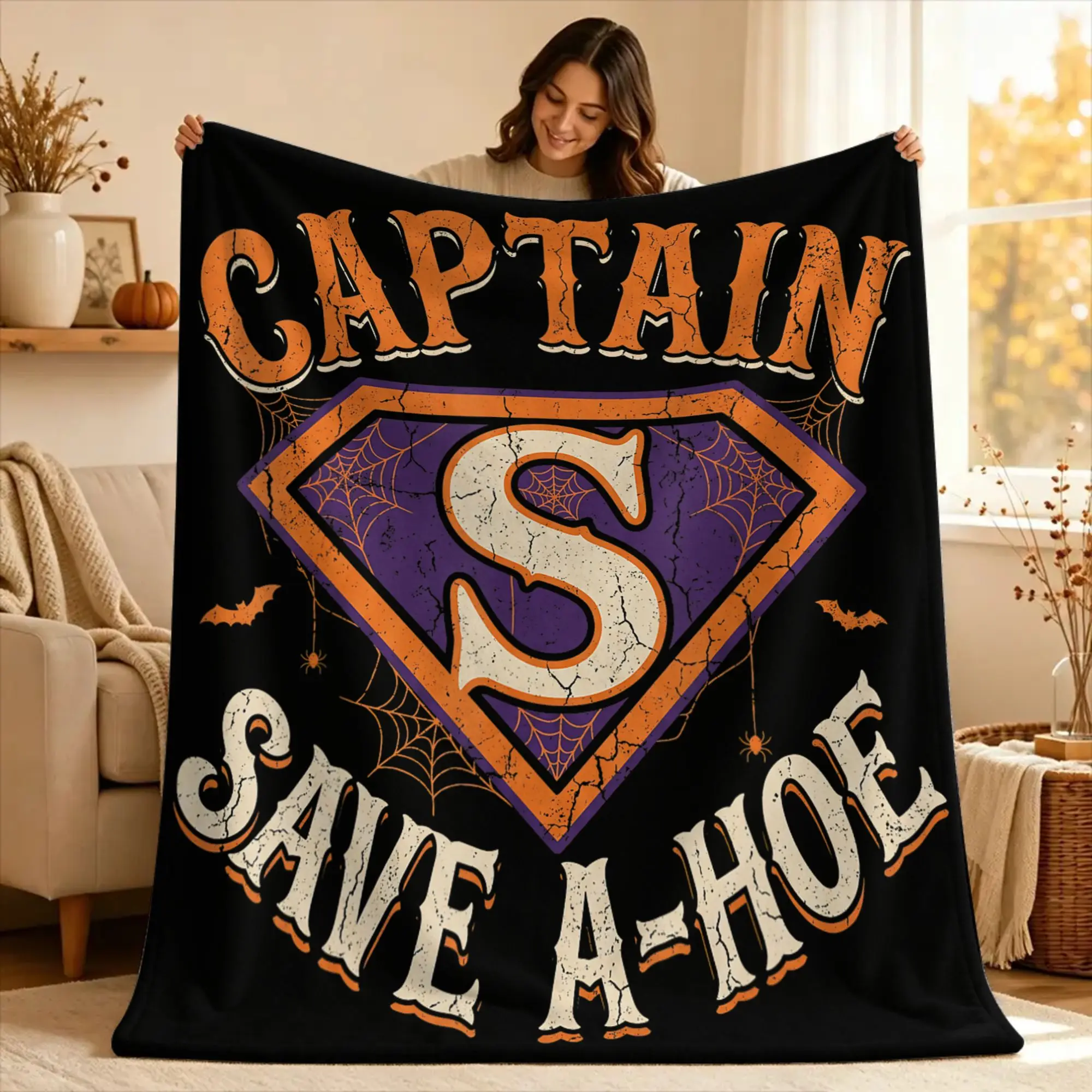 Captain Save a Hoe  Blanket  Decorative Flannel Throw Blanket For Couch Bed Warm Soft Customized Quality Bedspread Birthday Gift
