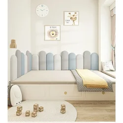 Bed Head Backrest Cushion Anti-collision Wall Stickers Technology Cloth Children's Room Home Decoration Self-adhesive Headboards