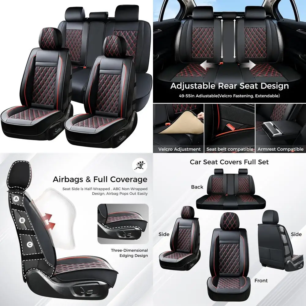 

Чехол на автомобильное сиденье, 5-слойный, Чехлы на сиденья из искусственной кожи, Чехлы на автомобильные сиденья, Защитная передняя и разделенная скамейка, Регулировка задней липучки, Univers