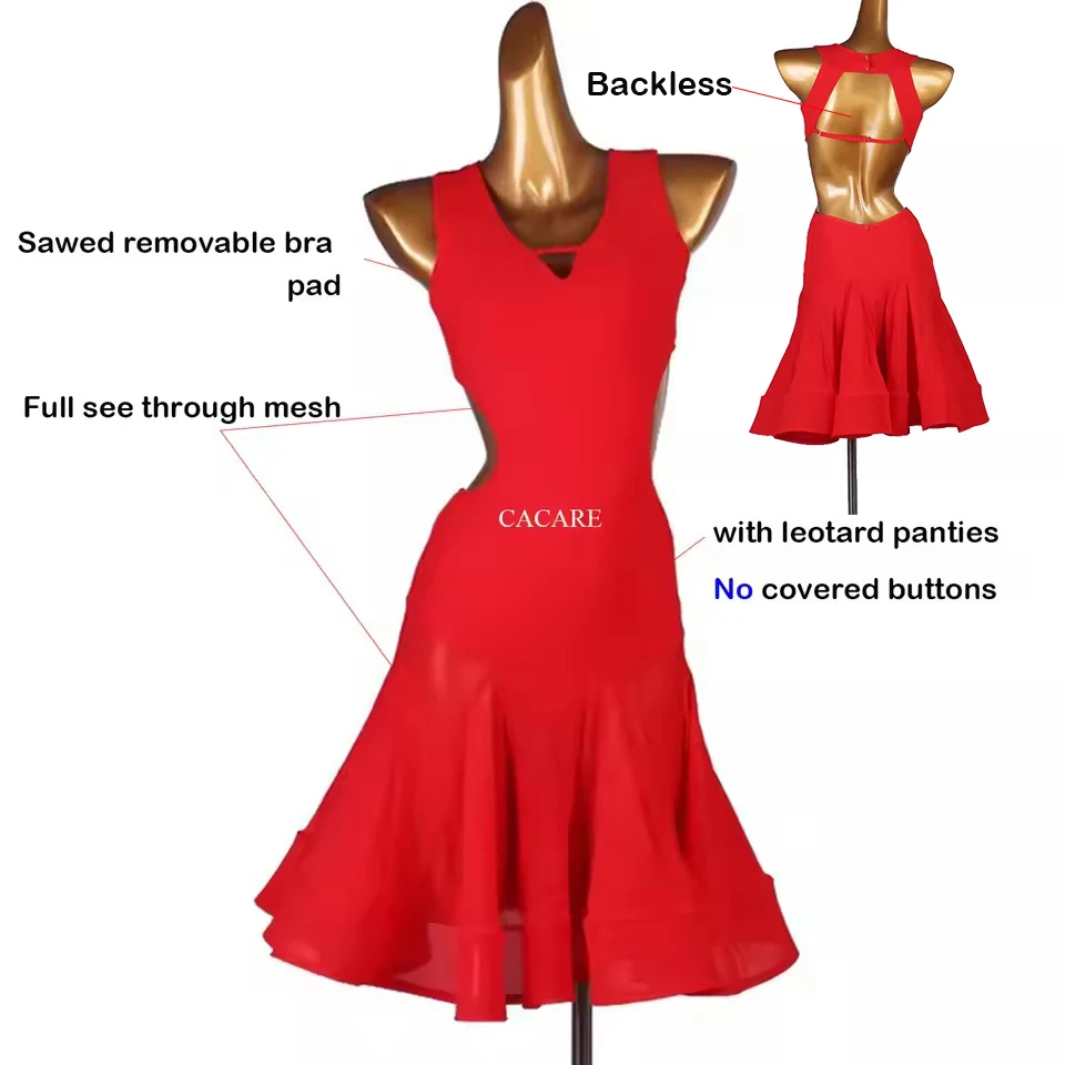 2025 Sexy Latin Dance Dress Women See Through Dance Wear Latina Salsa Latin Dance Competition Dresses Fringe Samba CHEAP 0692