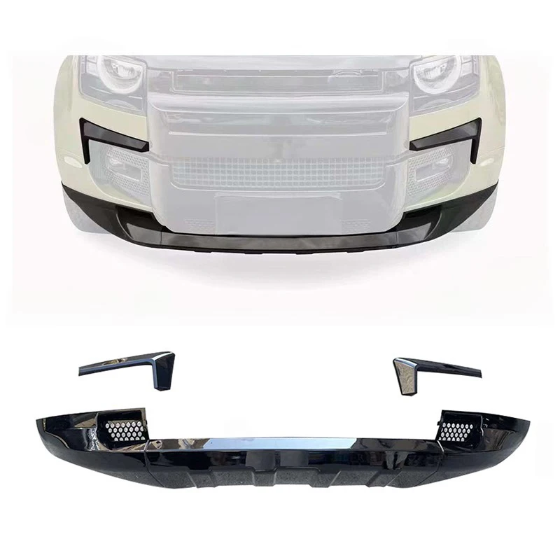 

Car Front Bumper Air Deflector Lip Spoiler Mid-Grid Decorative Strip Cover for Land Rover Defender Accessories 90 110 130 2020+