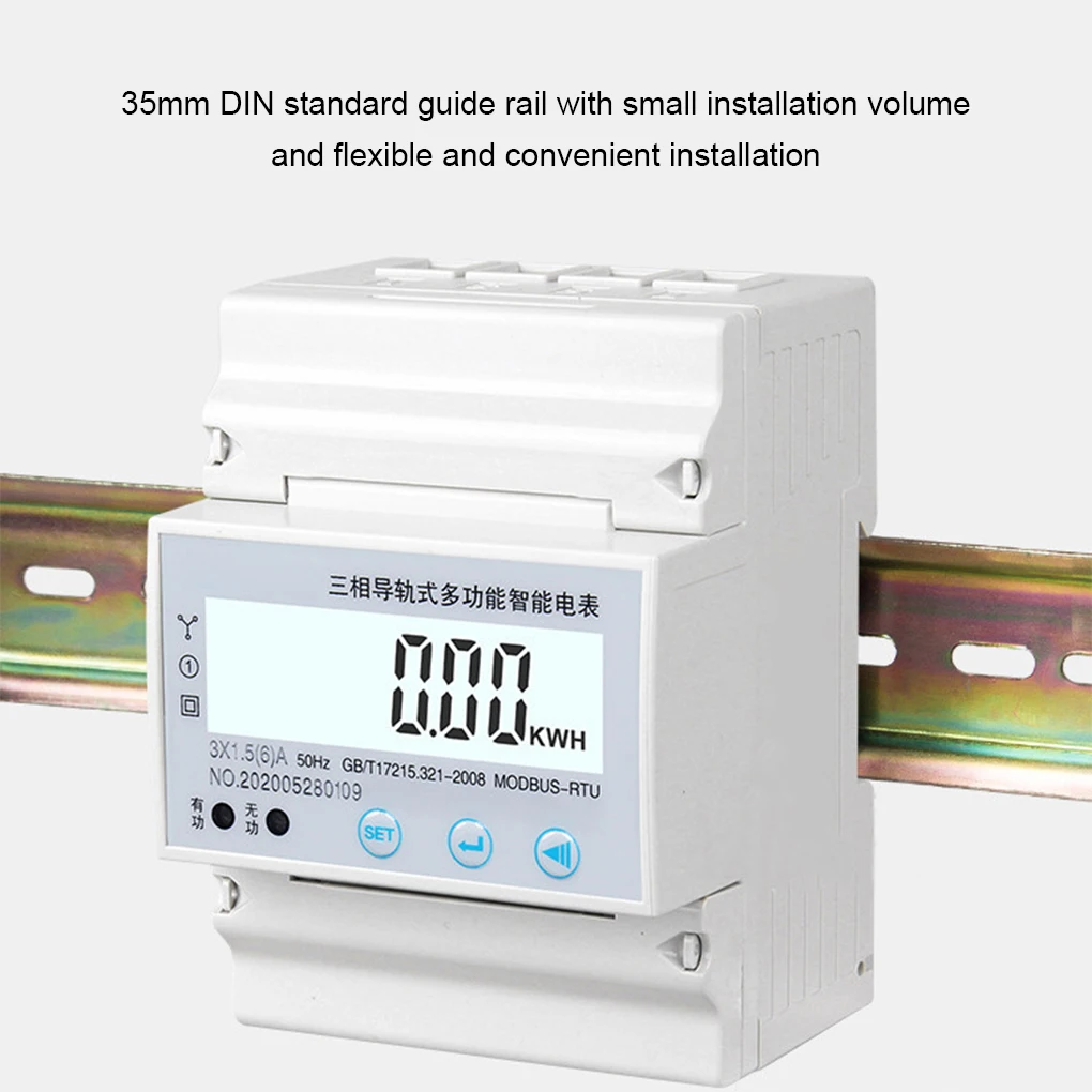 4P 10(100)A three phase Din rail KWH Watt hour din-rail energy meter LCD 3*230/400V 3*120/208V 3*220/380V 2*120/208V 50Hz 60Hz