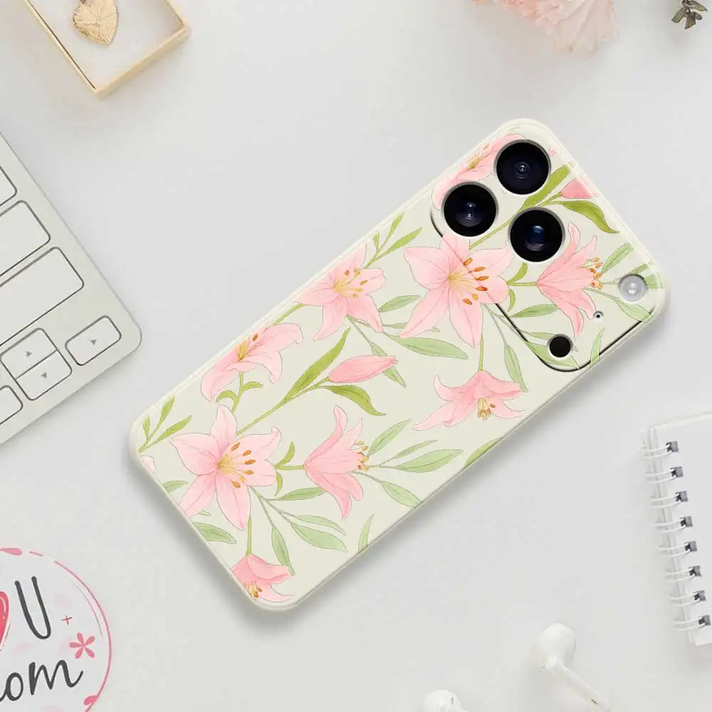 

Чехол для телефона со свежим розовым цветком для iPhone 17 Pro Max 17 Air 16 15 14 13 12 11 Pro Max XS Max 7 8 Plus 16e 16 15 Plus Cover Coque