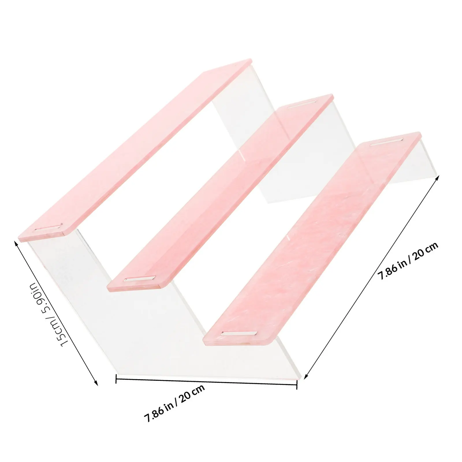 2Pcs Multi-Layer Acrylic Display Stand 3-Step Risers Clear Storage Shelf for Collectibles Crafts Accessories Home Office Decor