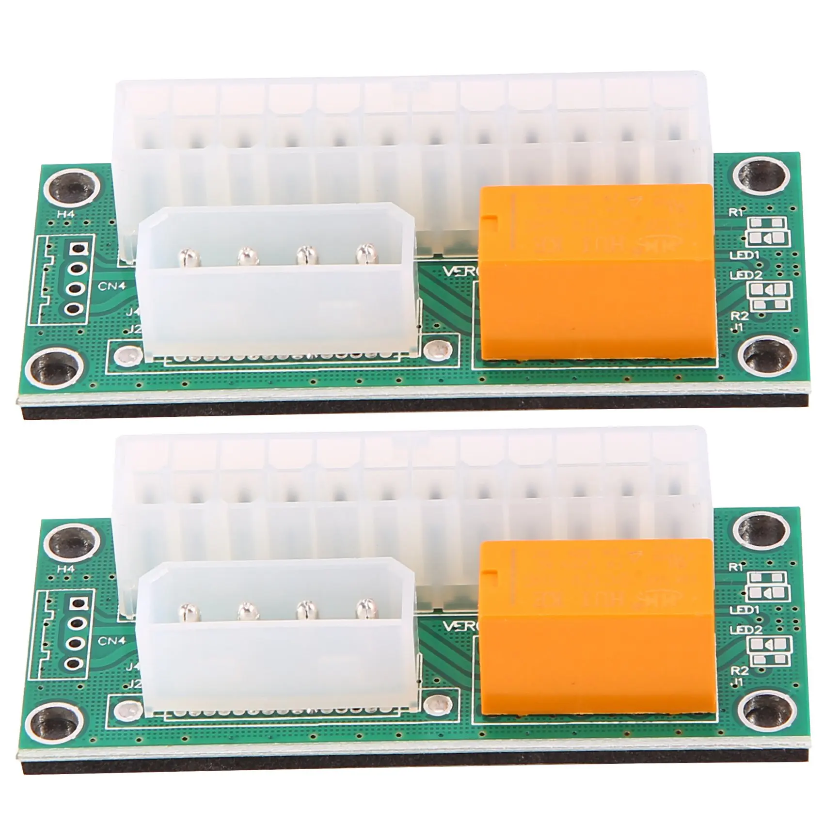 2 Pack Dual PSU Multiple Power Supply Adapter,Add2Psu ATX 24 Pin to Molex 4Pin Connector for BTC Miner