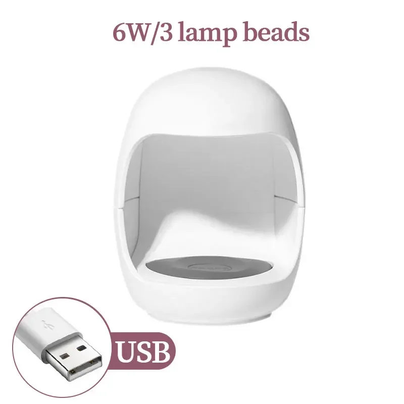 مصباح أظافر USB صغير - ضوء معالجة طلاء جل UV/LED محمول بقدرة 6 وات للتجفيف السريع، تصميم لطيف على شكل بيضة، طقم مانيكير منزلي #1