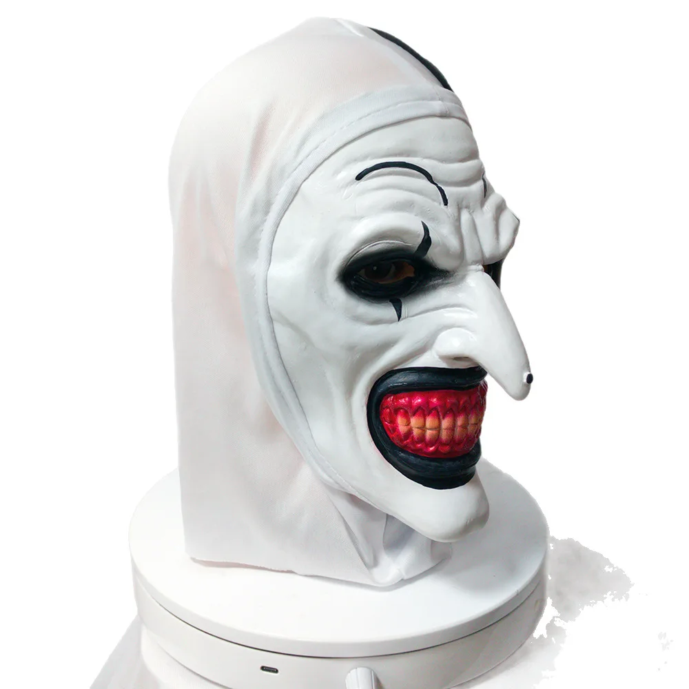 Maska klauna lateksowa na Halloween Terrifier, straszny kostium zabójcy, maska horroru na Halloween, upiorne maski dla dorosłych, męskie i damskie akcesoria Joker