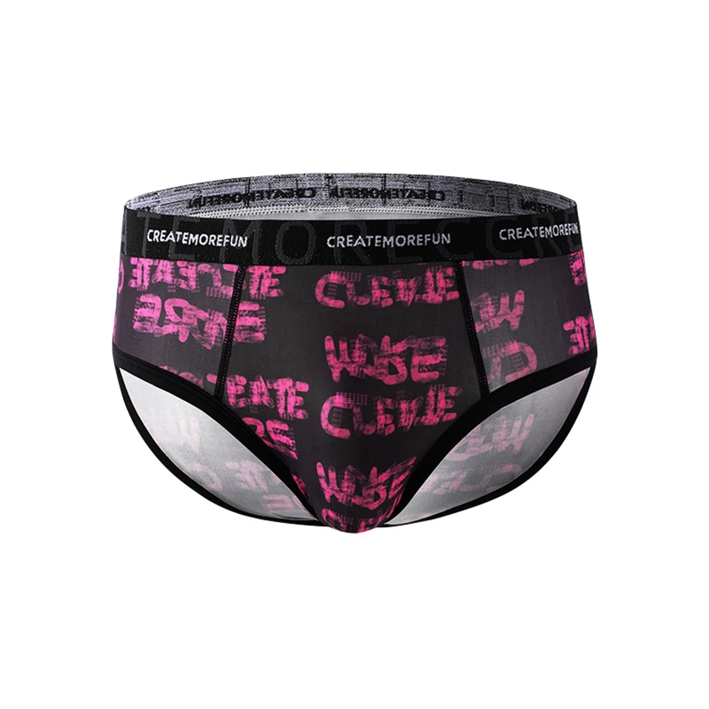 الرجال مثير ملخصات الملابس الداخلية الحقيبة سراويل متوسطة الخصر السراويل الجليد الحرير الصيف محدب الحقيبة السروال مثلي الجنس الملابس الداخلية Peni #3