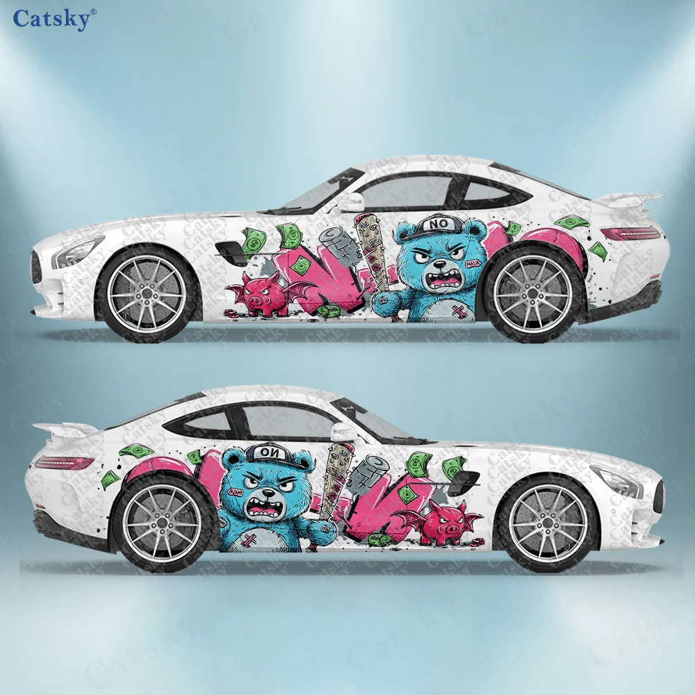 

2pcs Demon Warrior Car Side Decals, Self-Adhesive PVC Waterproof & Scratch-Resistant Stickers, Fashionable Decals