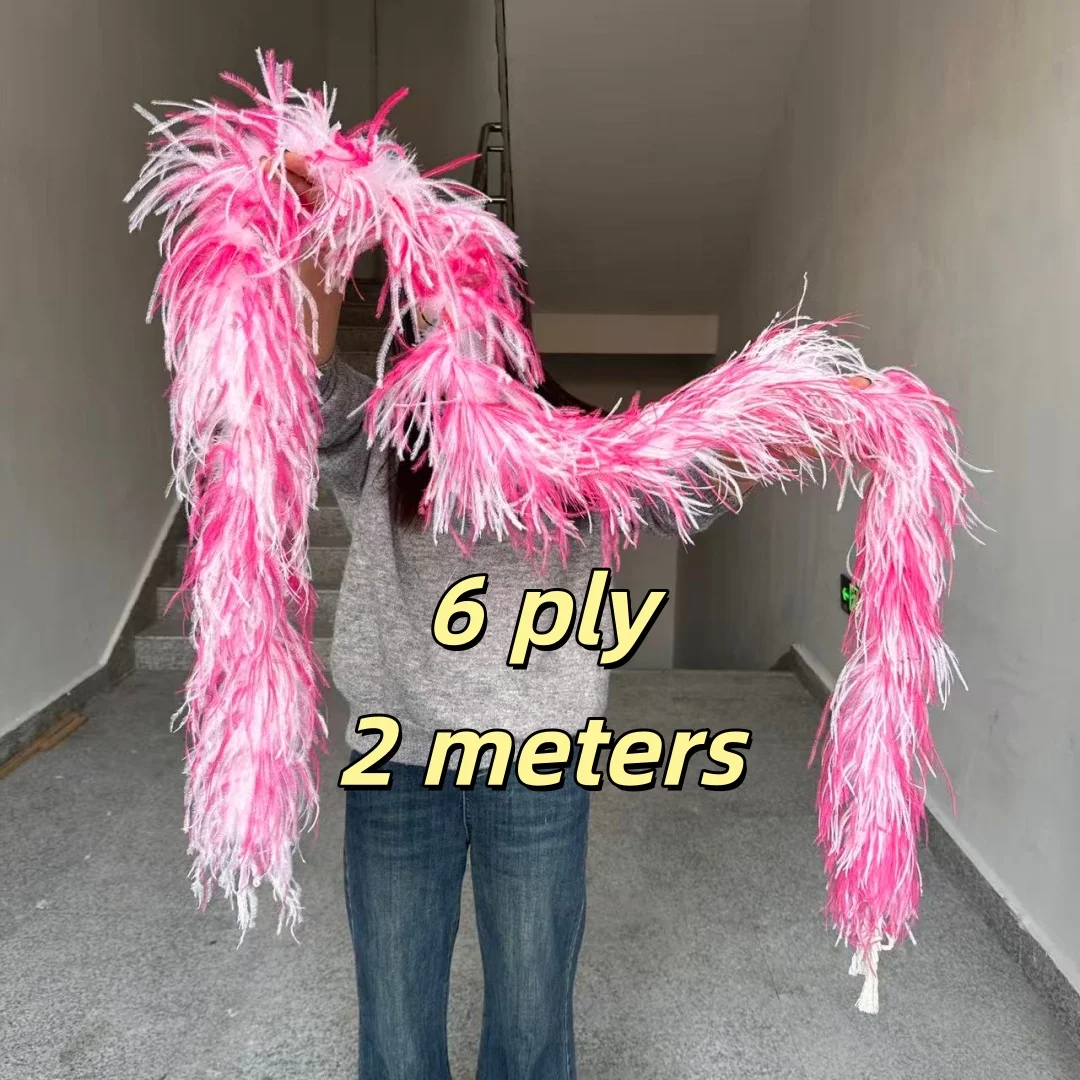 

Two Colors Ostrich feather boa Scarf 2 Meters Ostrich Feathers Trims for Wedding Party Clothing Sewing accessory Multicolor