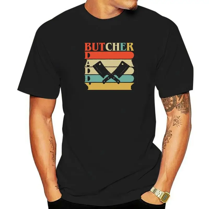 Retro Vintage Daddy Butcher T-Shirt Funny Dad Fathers Day Comfortable Fitness Tight T Shirt Dominant Cotton Boy T Shirts