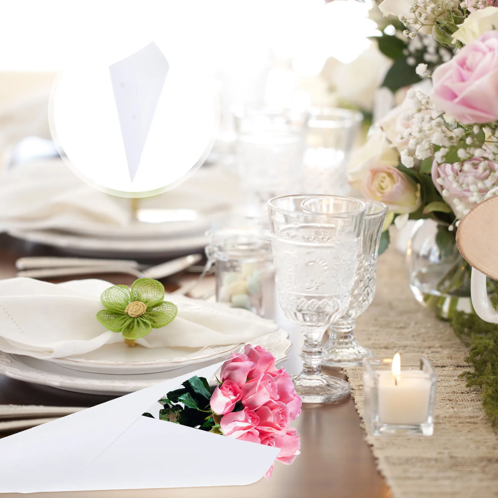 

50Pcs Wedding Kraft Paper Confetti Cones Flower Petal Holders DIY Candy Favors Vintage Party Decoration Paper Cones