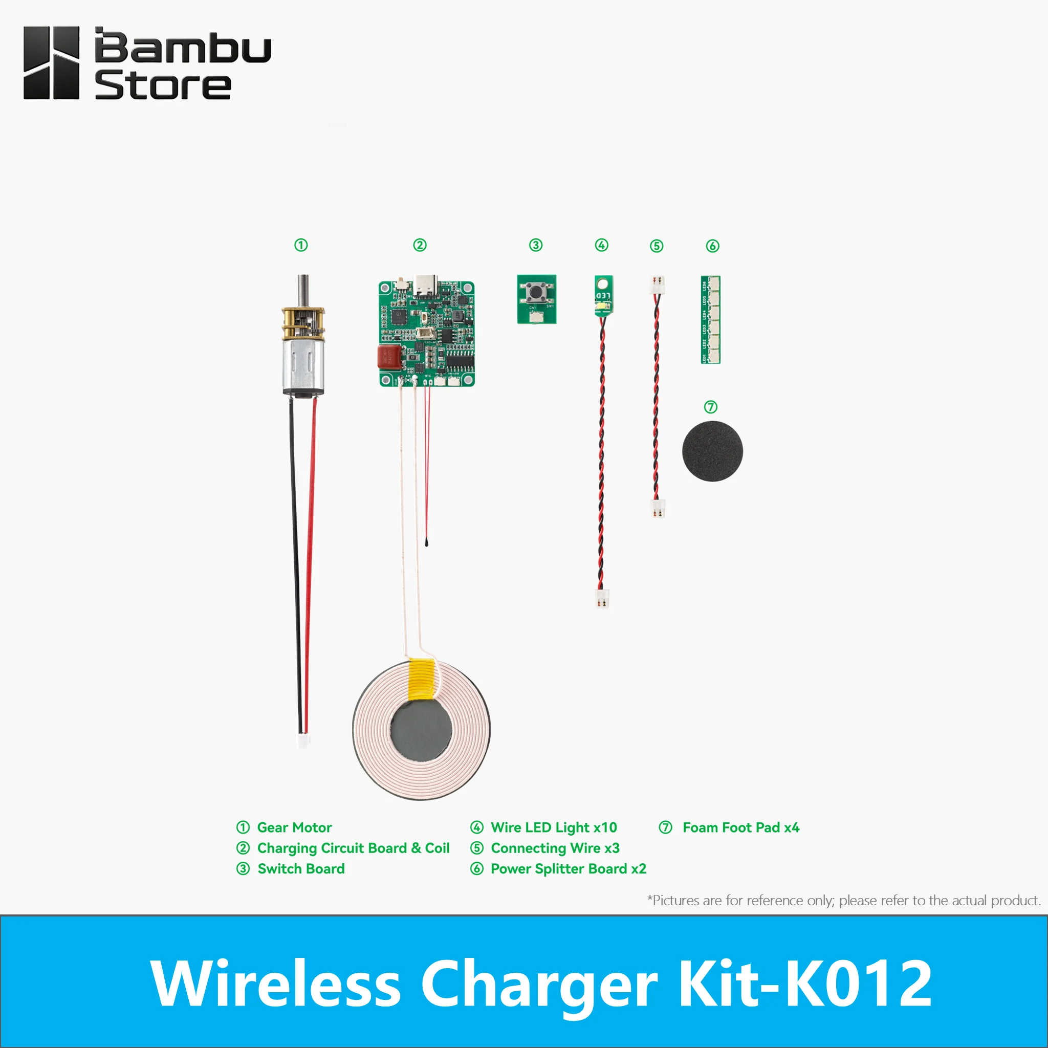 Bambu Lab Original Wireless Charger Kit K012 DIY Electronics Module Set for 3D Printer Models Maker Project Hardware Parts 3
