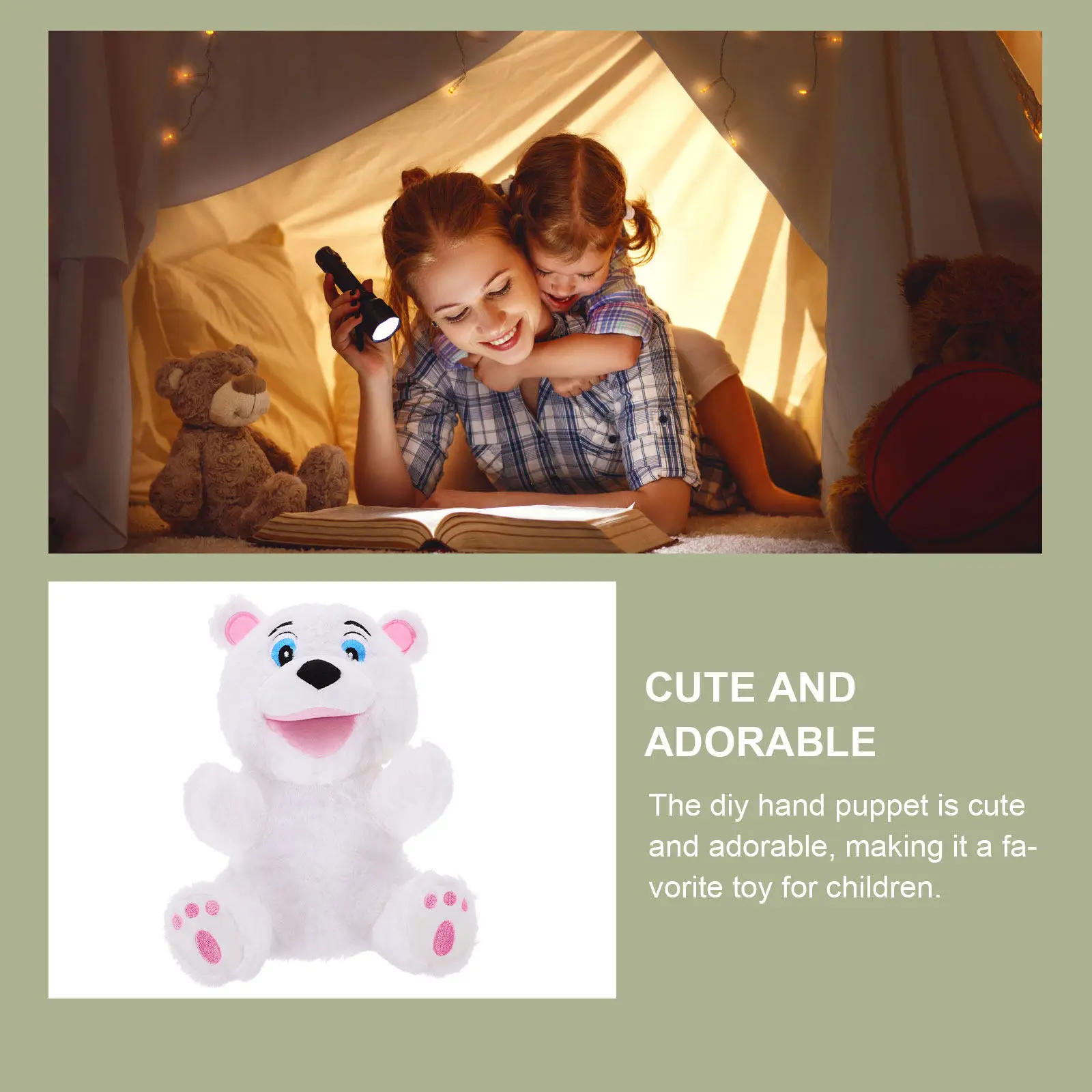 

Мягкая интерактивная кукла-медведь для ролевых игр и рассказывания историй, развивающая пальчиковая кукла-животное для развития творчества и воображения у детей