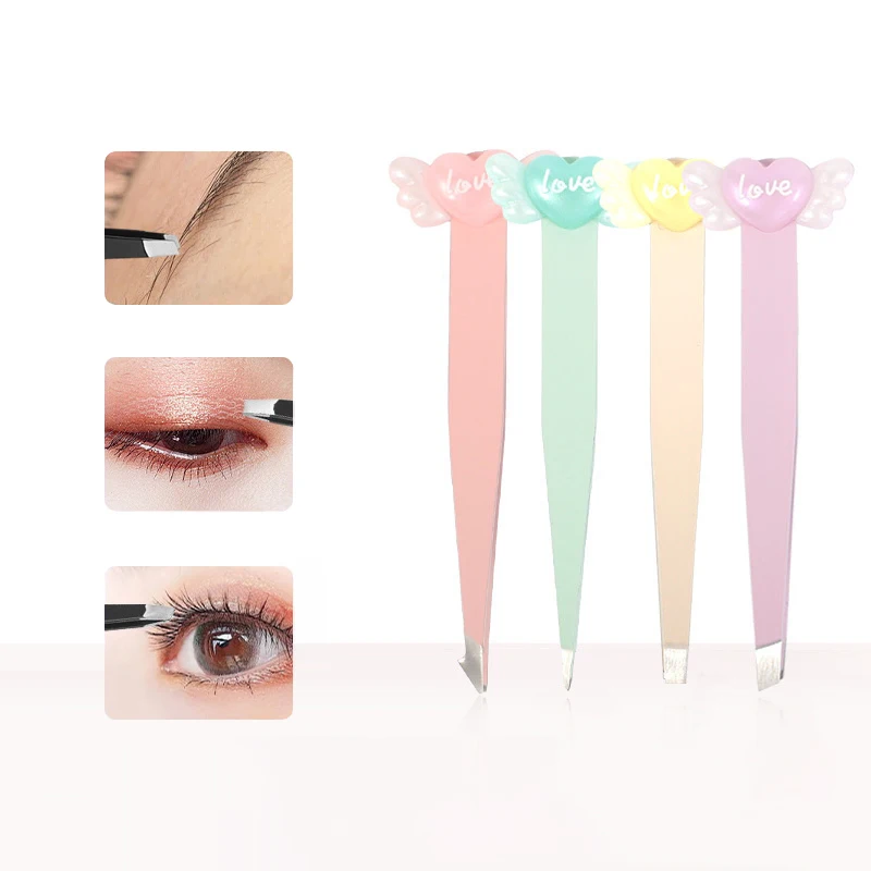 

Набор из 4 пинцетов, профессиональные пинцеты из нержавеющей стали с сердечками для мужчин и женщин, прецизионные пинцеты для бровей для бровей