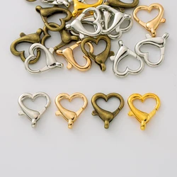 10pcs Metal Love Heart Shape Lobster Clasp Connection Buckle For DIY Jewelry Making Keychain Pendant Accessories Material