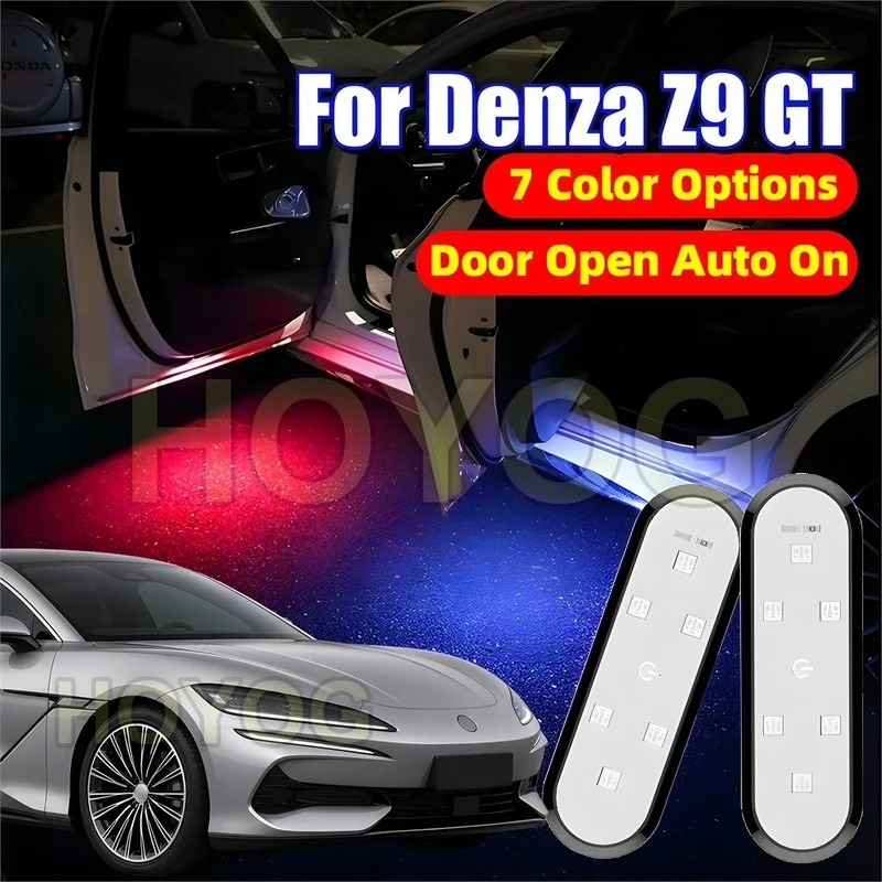 Fit for Denza Z9 GT 2025-2026 Wireless LED Car Door Welcome Light with Automatic On/Off and a Magnetic Mount