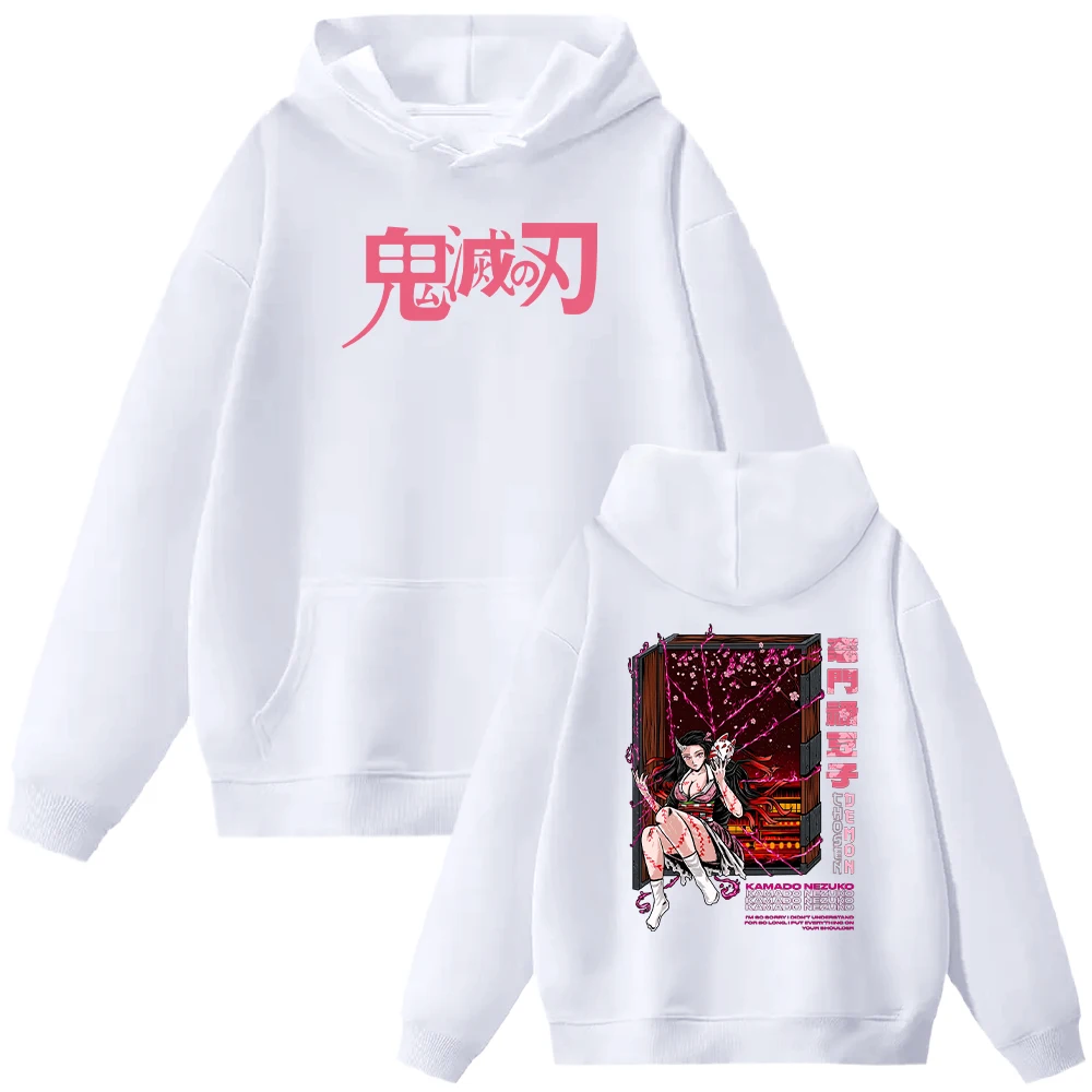 Demon Slayer Kamado Nezuko Hoodies Japanese Manga Printed Casual Sweatshirt Men Women Autumn Winter Fleece Pullover Clothing