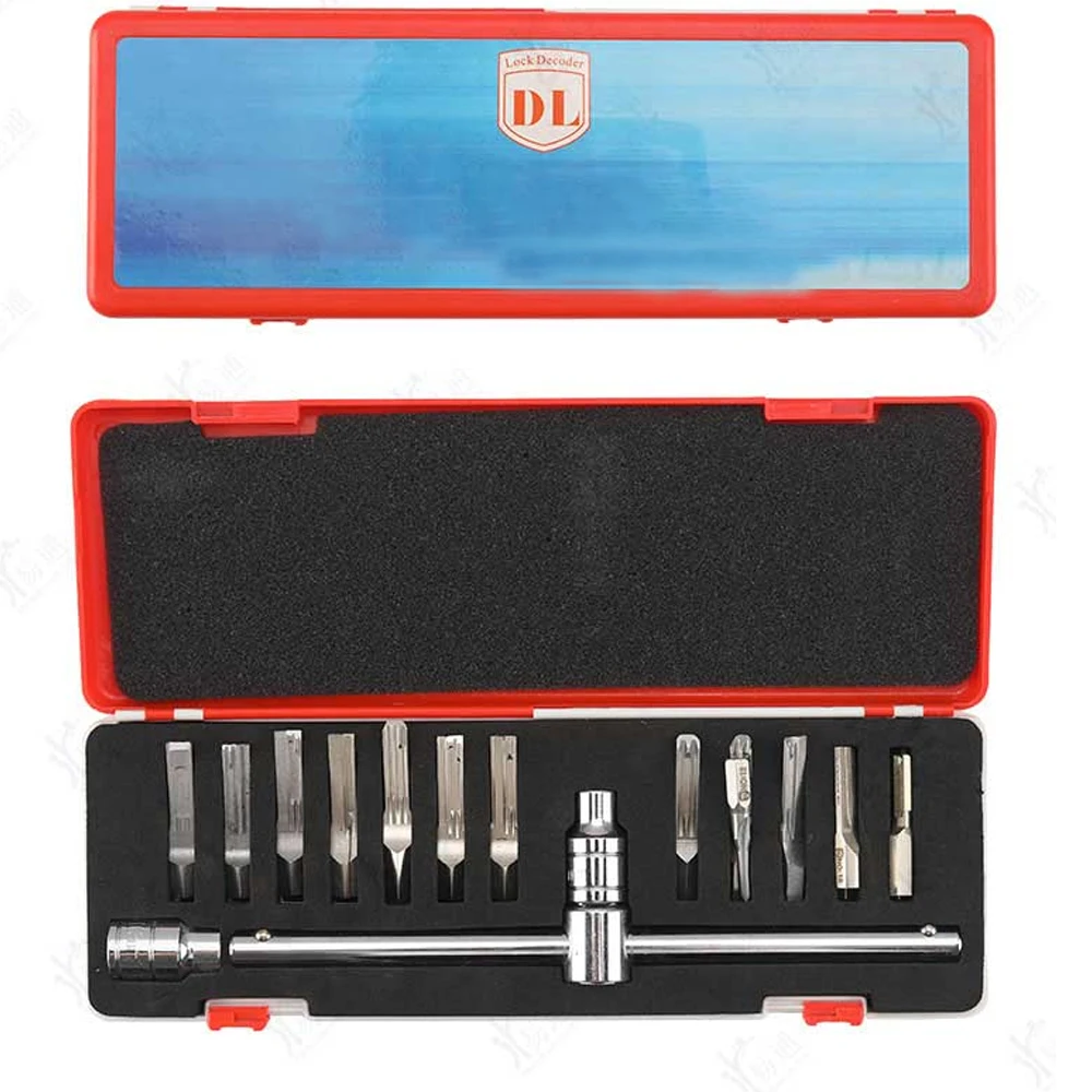 Professional locksmith tools 12pcs Tips with lever Strong Power Twist Lock Tools for Remove Lock