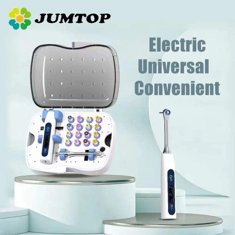 JUMTOP Dental Universal Implant Torque Wrench Electric Torque Driver Wrench Ratchet with 16Pcs Colorful Screwdriver