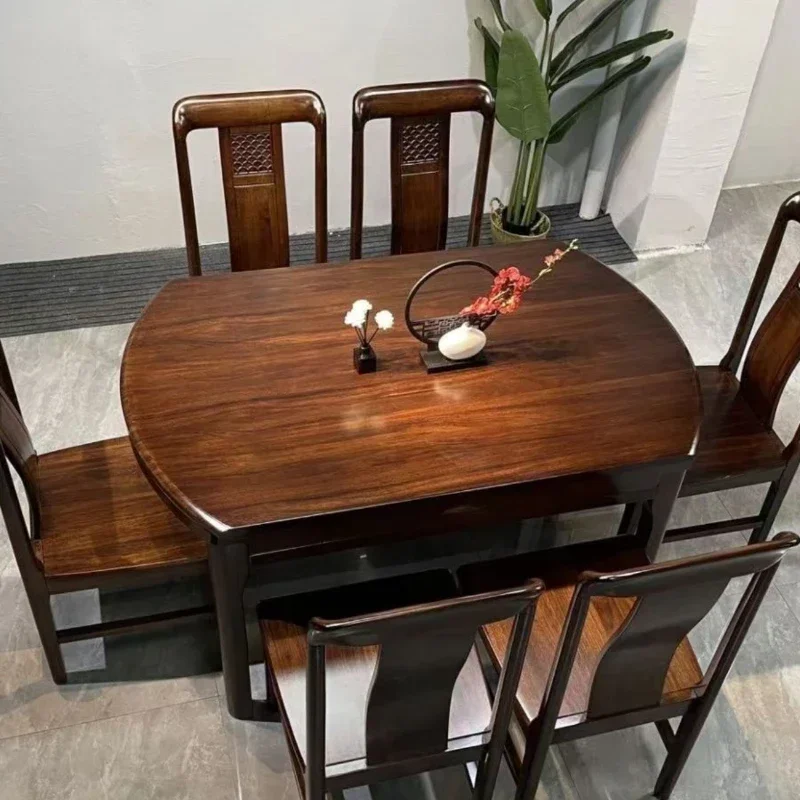 59 Inches Wooden Dining Table Round Extendable Retro Simple Office Dining Table Living Room Mesa De Jantar Kitchen Furniture