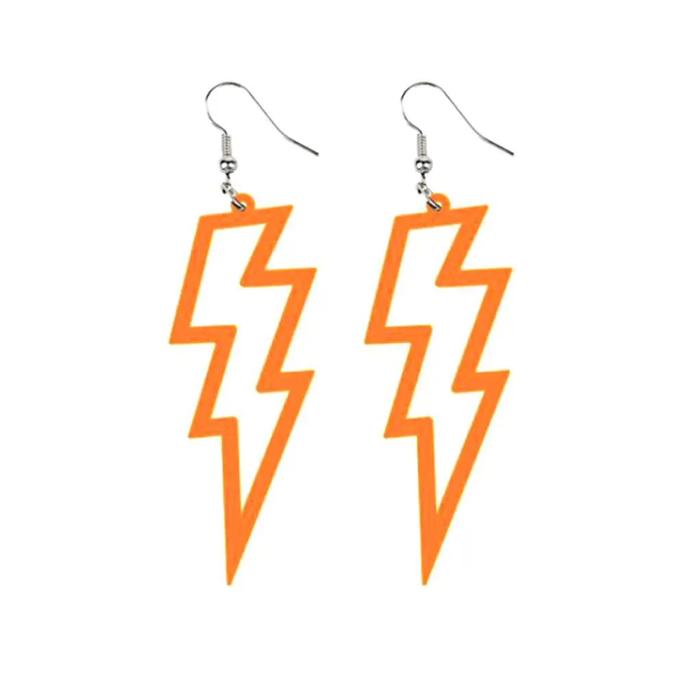 1Pair 80s Neon Earrings For Women Retro Pendant Acrylic Drop Dangle For 80\'s Outfit Party Accessories Earrings P1P0