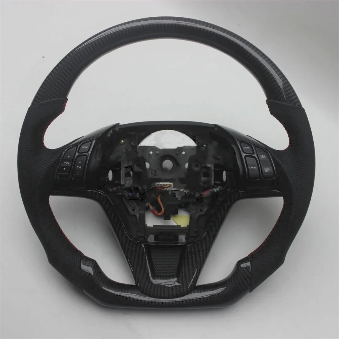 

Replacement For Honda CR-V CRV Real Carbon Fiber Leather Steering Wheel 2007-2011