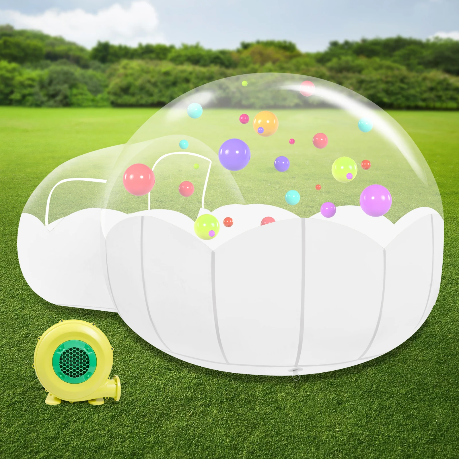 9.84FT Large PVC Bubble House Inflatable Bubble Tent Clear Bubble Balloon Dome Garden Tent for Party W/Blower Easy to Store