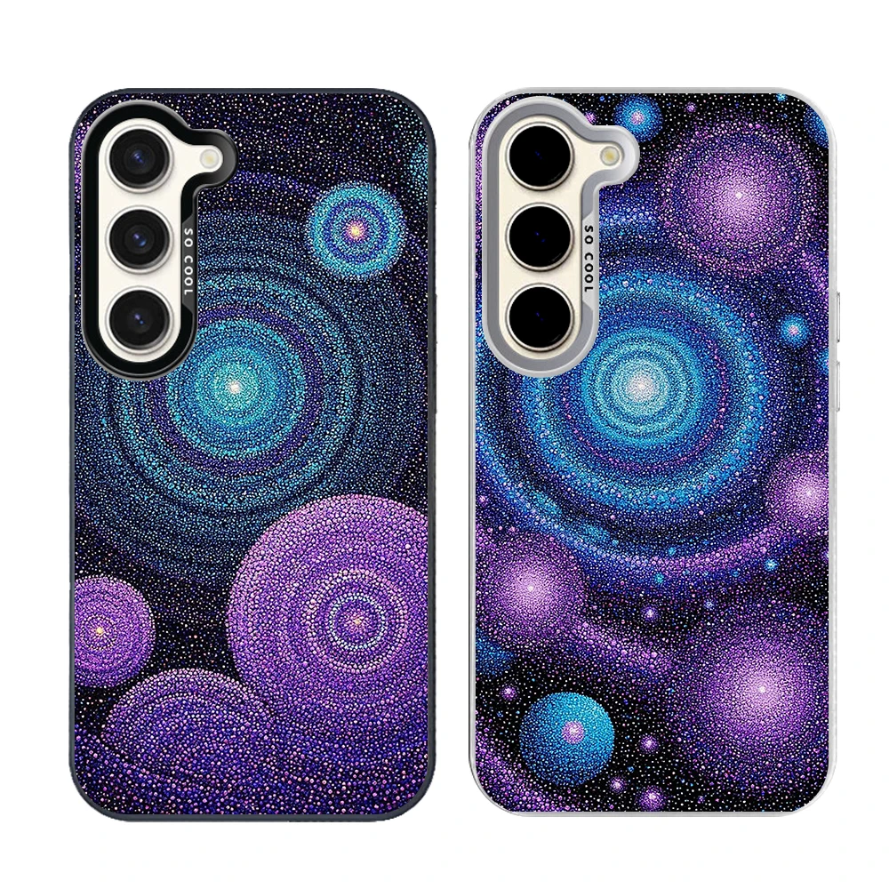 Starry Universe Phone Case Cover for Samsung Galaxy S26 S25 S24 S23 S22 S21 S20 FE Ultra Plus Present Grey Silvery Shell Fundas